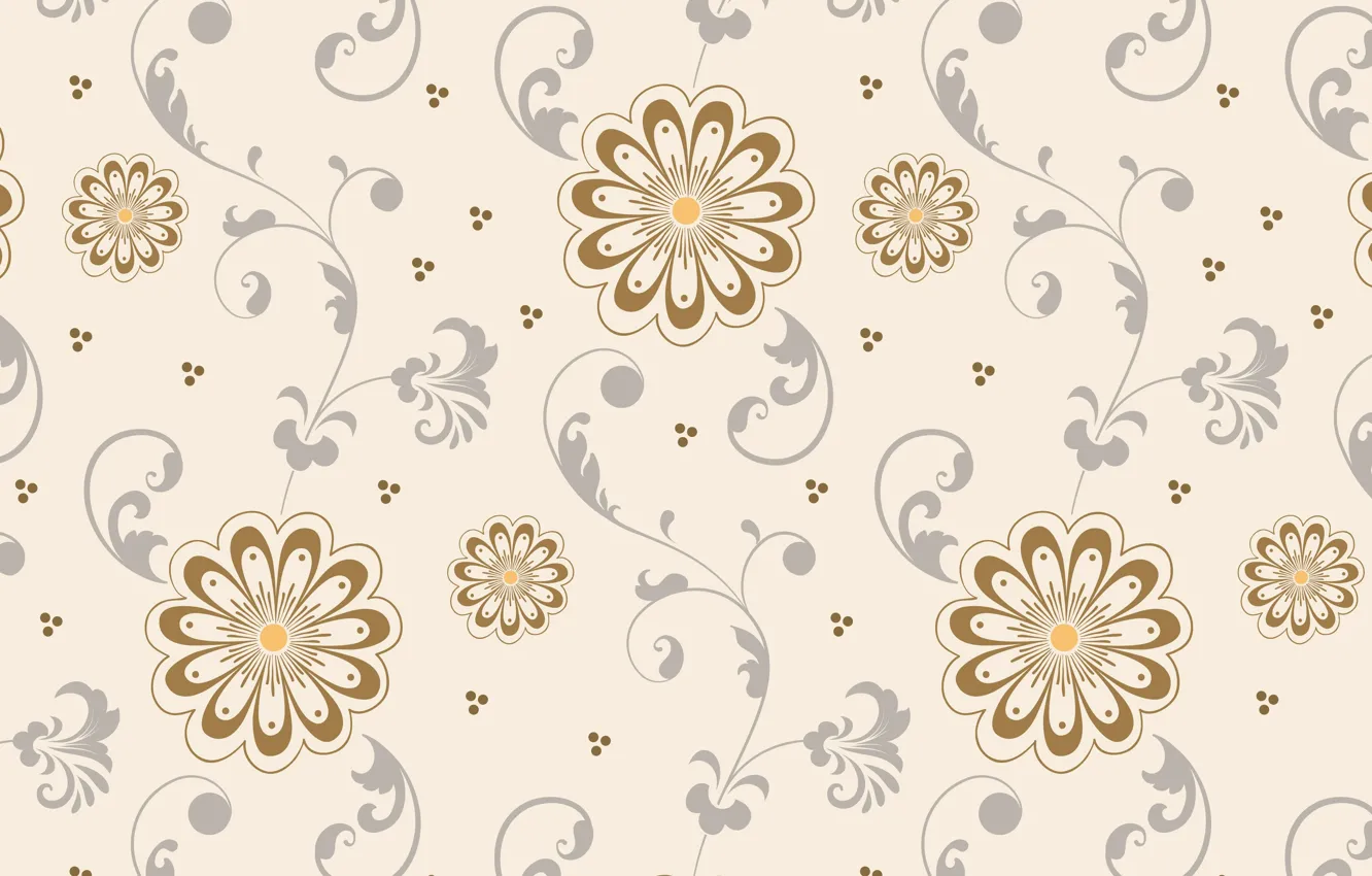 Photo wallpaper background, pattern, Flowers, Texture units, beige