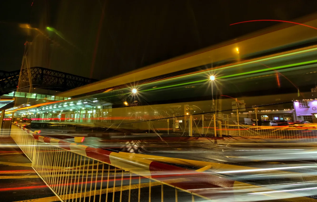 Photo wallpaper night, the city, lights, Chichester