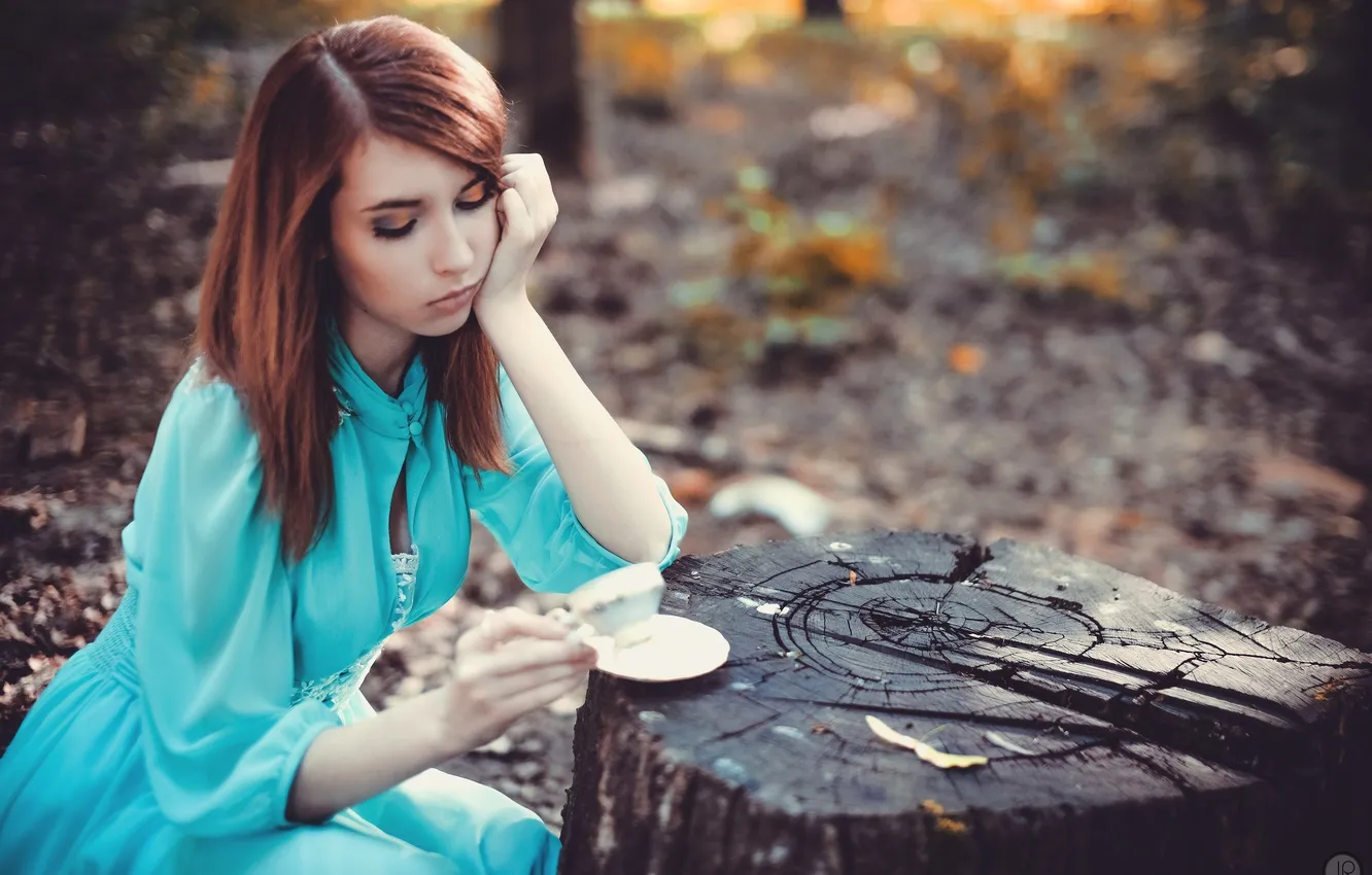 Photo wallpaper girl, girl, brooding, Julie Resh