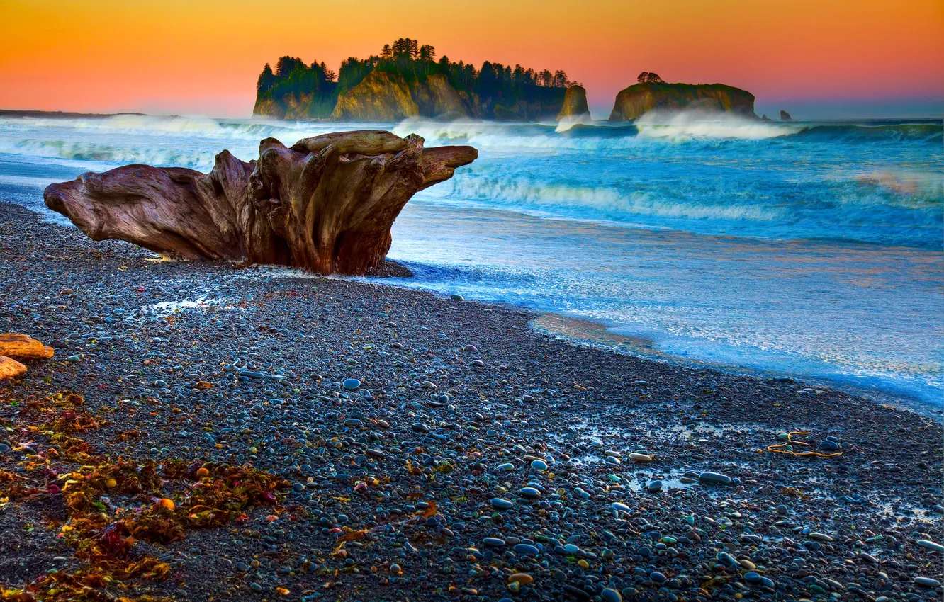 Photo wallpaper sea, the sky, rocks, island