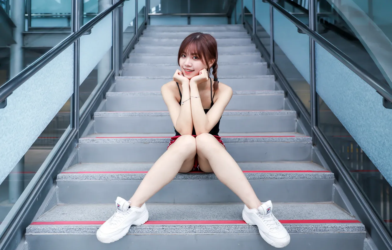 Photo wallpaper girl, pose, Asian