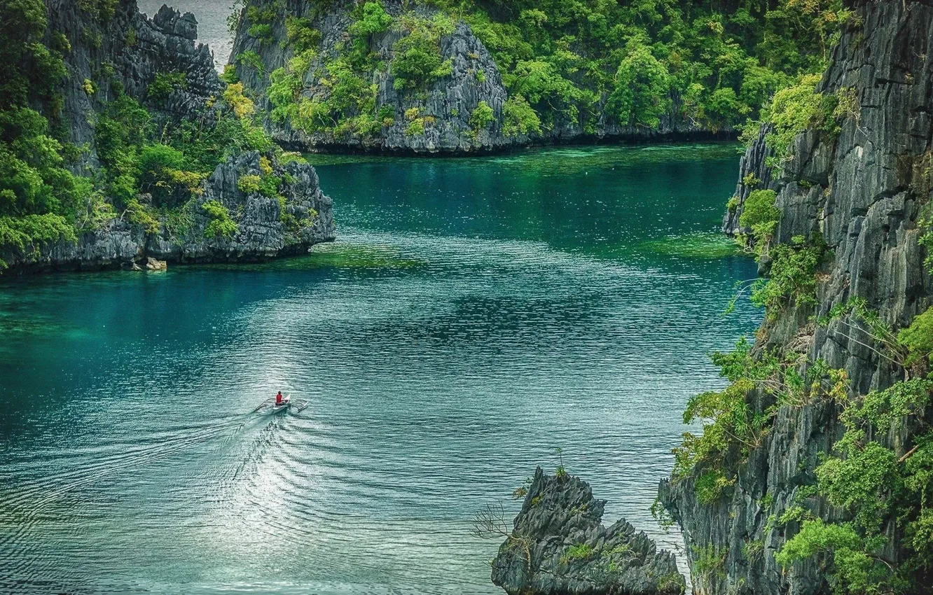 Photo wallpaper the ocean, island, crown, Philippines