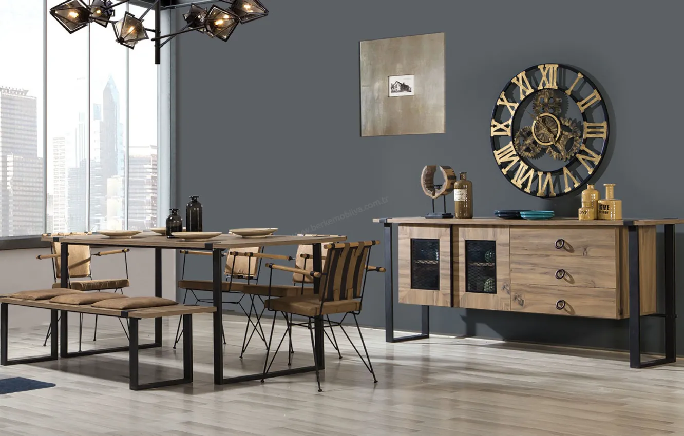 Photo wallpaper design, style, room, interior, dining room