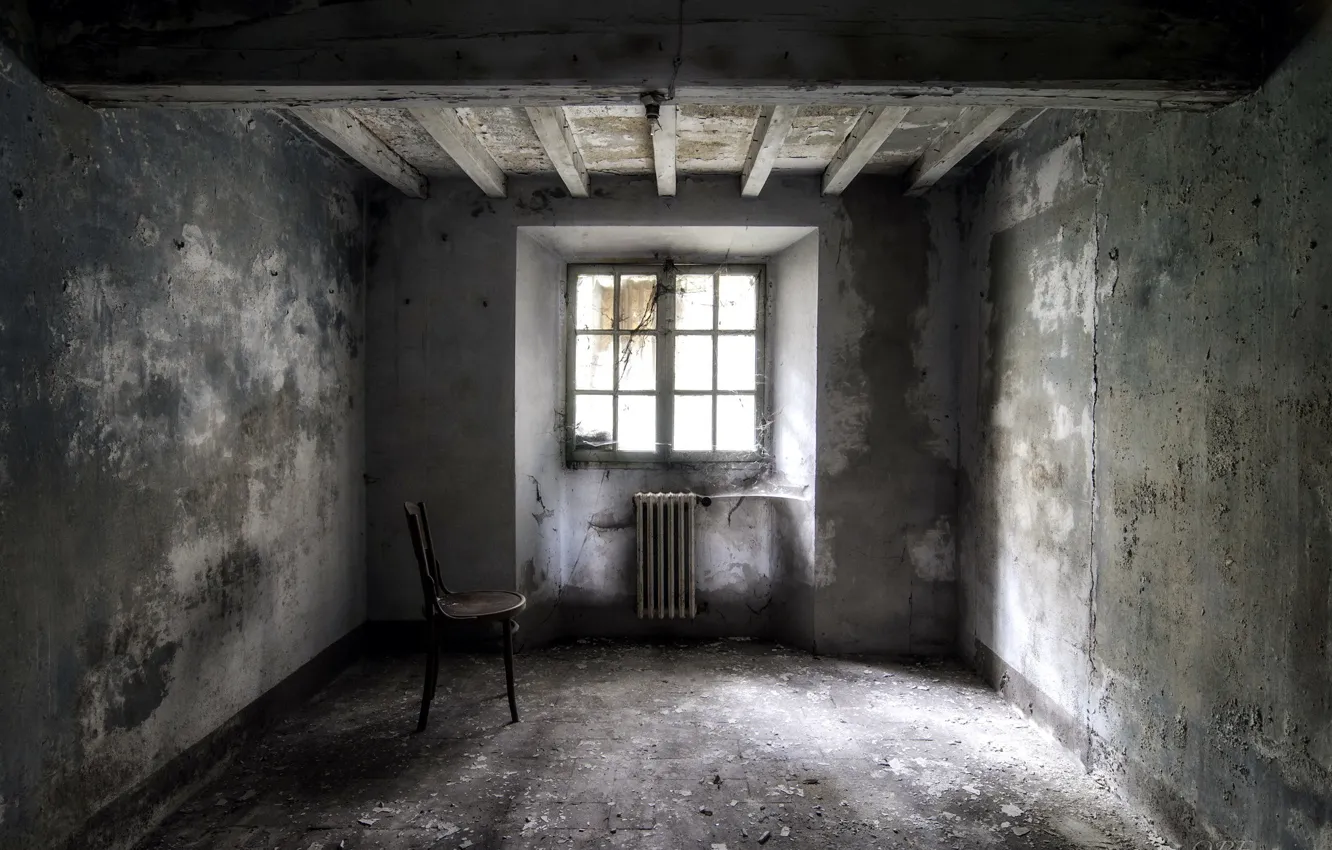 Photo wallpaper room, window, chair
