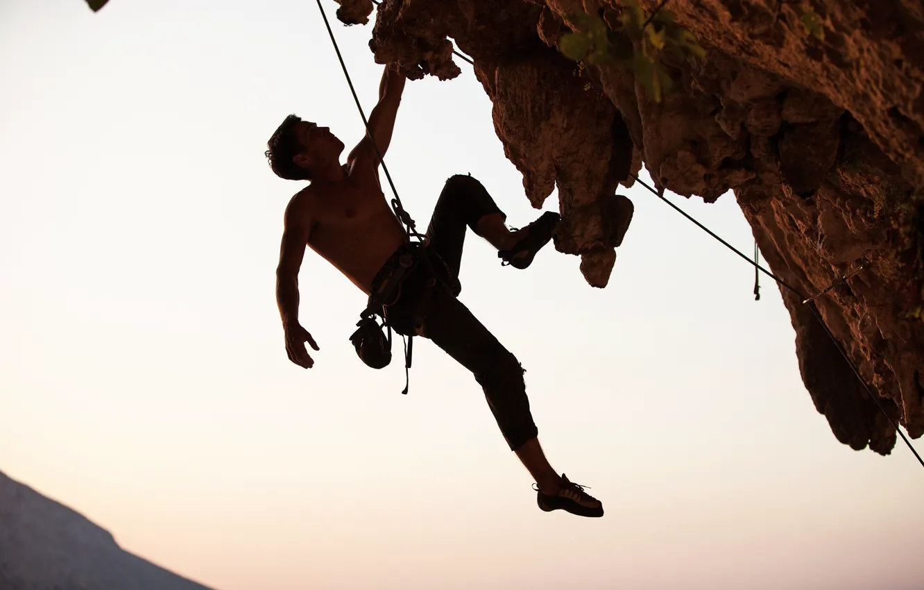 Photo wallpaper photo, Sport, Rock, Male, Climbing, Climber