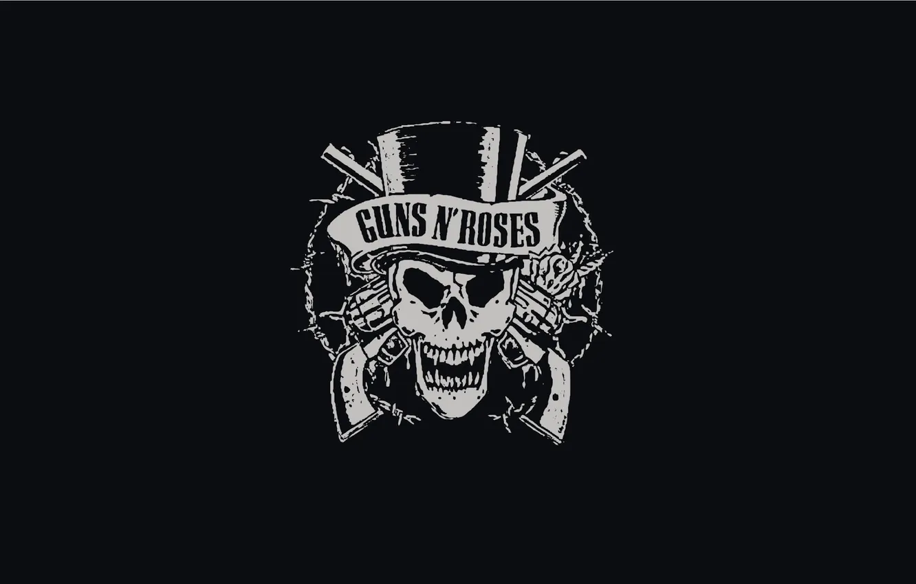 Photo wallpaper music, logo, group, black background, Guns N’ Roses