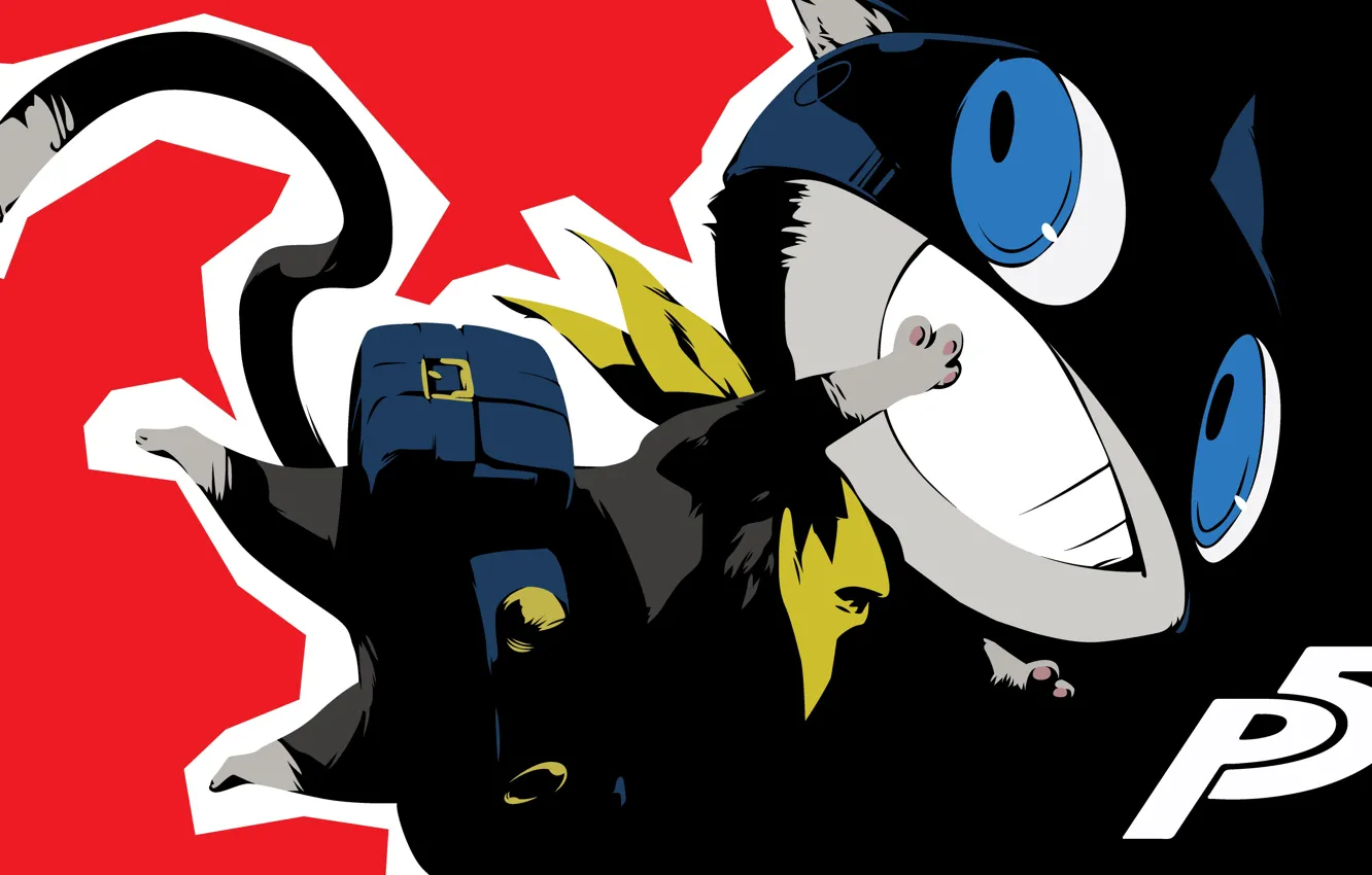 Photo wallpaper cat, smile, Person 5, Persona 5