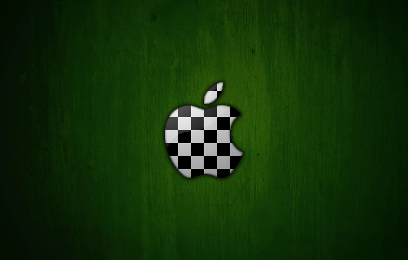Photo wallpaper green, background, apple, Apple, logo, chess, soccer ball, colors