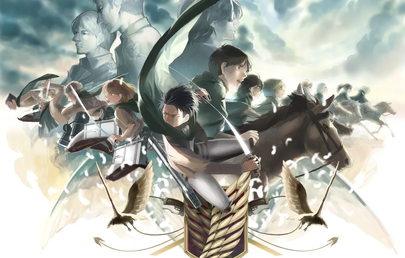 Photo wallpaper anime, characters, attack of the titans, Shingeki no Kyojin, the invasion of the titans