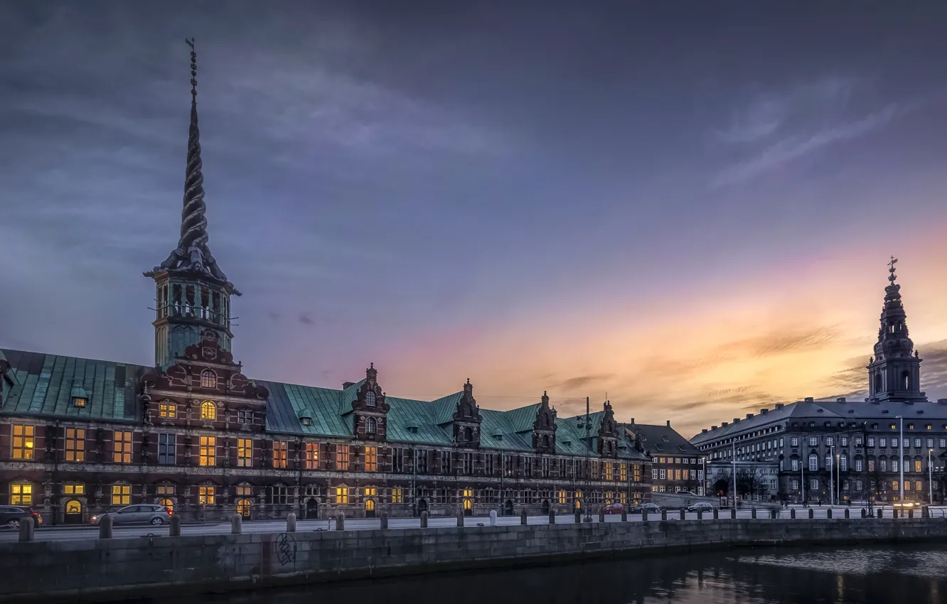 Photo wallpaper the evening, Denmark, Copenhagen