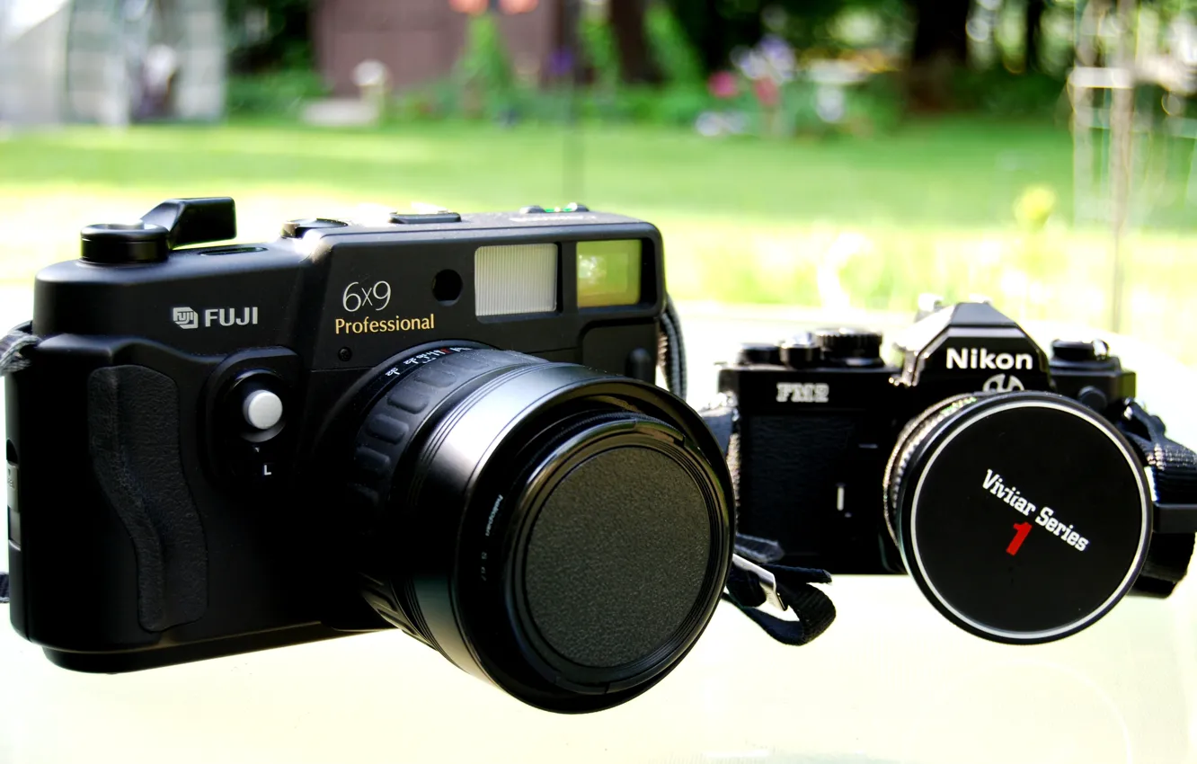 Photo wallpaper background, blur, Nikon, cover, cameras, case, lenses, Fuji 6х9см Professiona