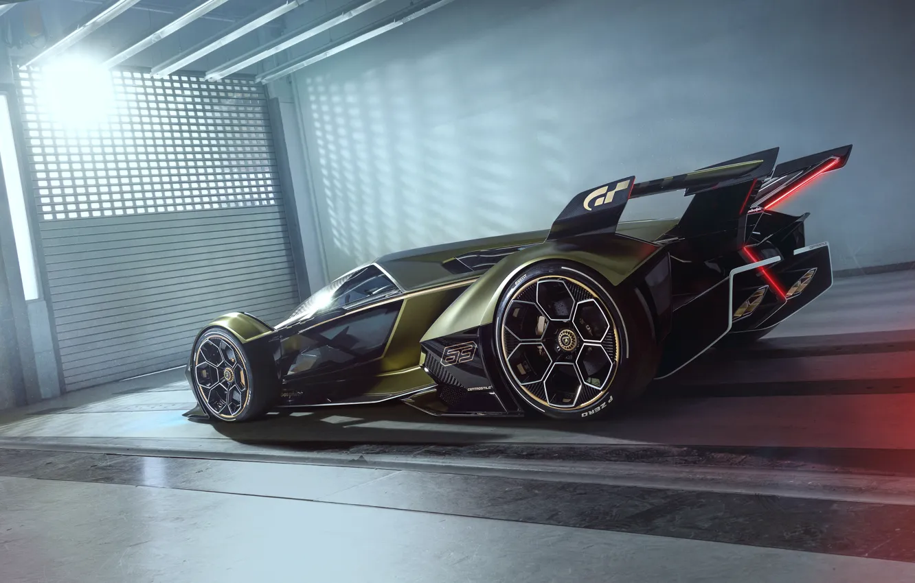 Photo wallpaper Lamborghini, Wheel, The concept car, Lambo, Drives, V12, Vision Gran Turismo, 2019