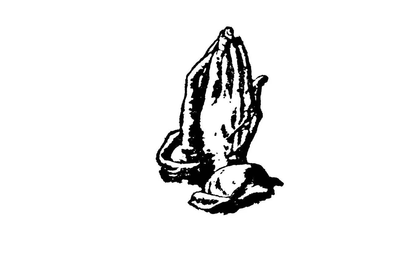 Photo wallpaper Desk, minimalism, hands, white background, prayer, hands, God, Drake