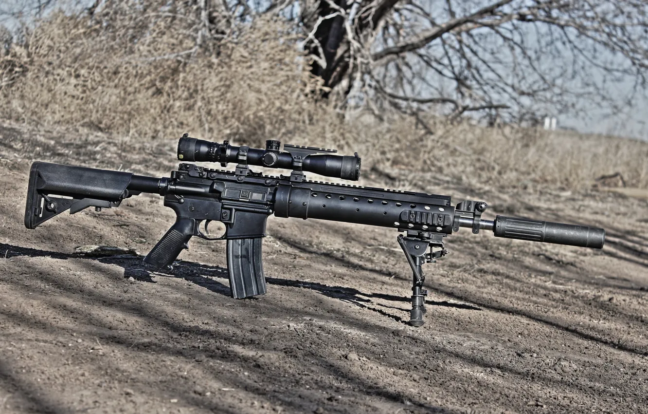 Photo wallpaper weapons, optics, rifle, sniper, SPR, MK12