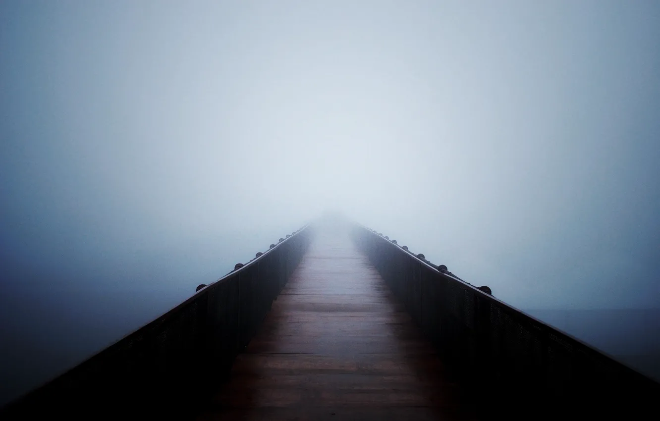 Photo wallpaper void, bridge, fog, serenity, the unknown