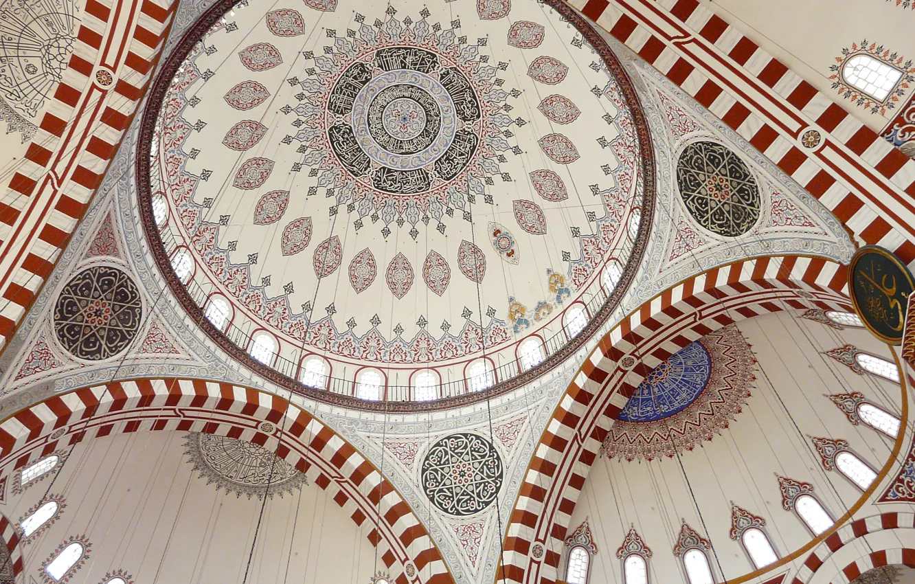 Photo wallpaper mosque, ornament, the dome, painting, Istanbul, Islam, istanbul, Sehzade