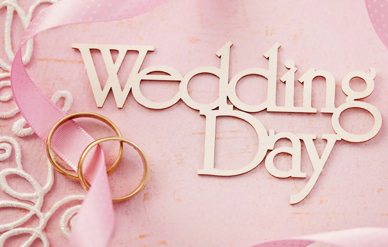 Photo wallpaper flowers, ring, pink, wedding, flowers, background, day, ring