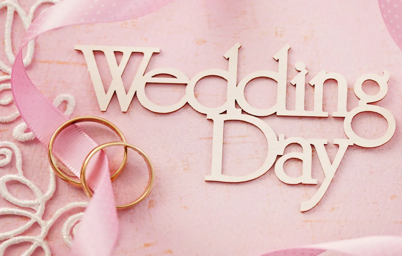 Photo wallpaper flowers, ring, pink, Day, wedding, flowers, background, ring