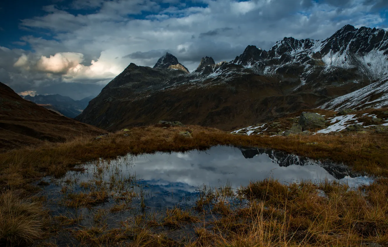 Photo wallpaper autumn, mountains, lake, Austria