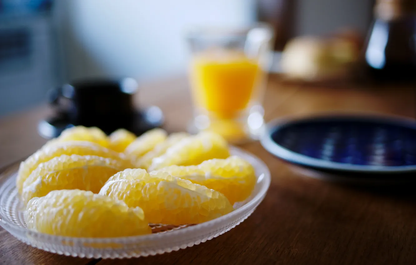 Photo wallpaper orange, fruit, slices