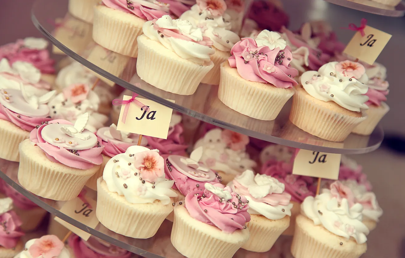 Photo wallpaper cake, dessert, sweet, sweet, cupcake, cupcakes, cream, dessert