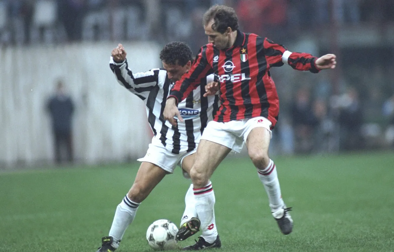 Photo wallpaper Milan, defender, Juventus, Franco Baresi, Roberto-Baggio, Italian footballer