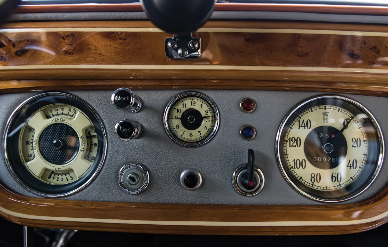 Photo wallpaper convertible, luxury, the instrument panel, Suite, luxury, retro cars, Cabriolet, Horch