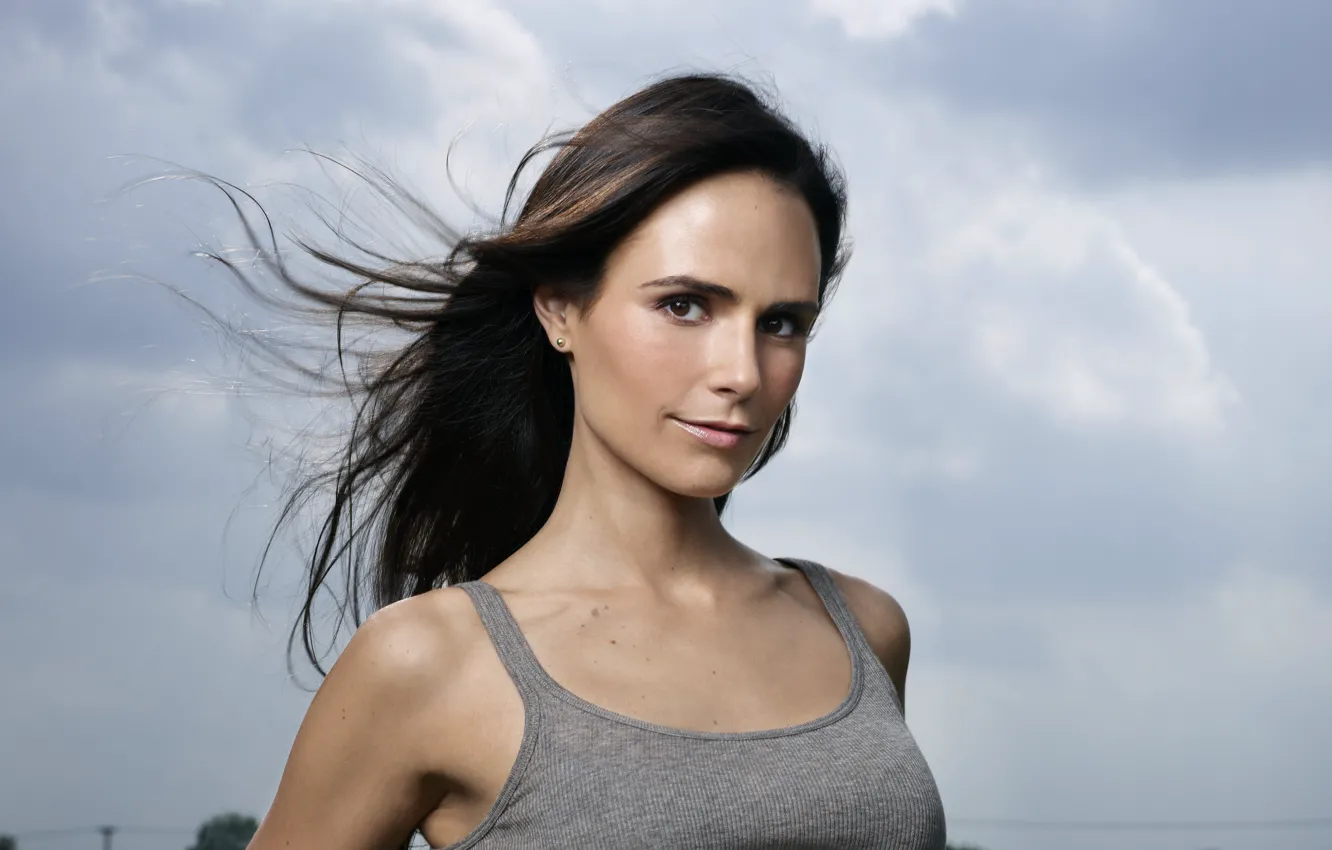 Photo wallpaper actress, Mike, brunette, overcast, girl, the sky, Jordana Brewster, Jordana Brewster