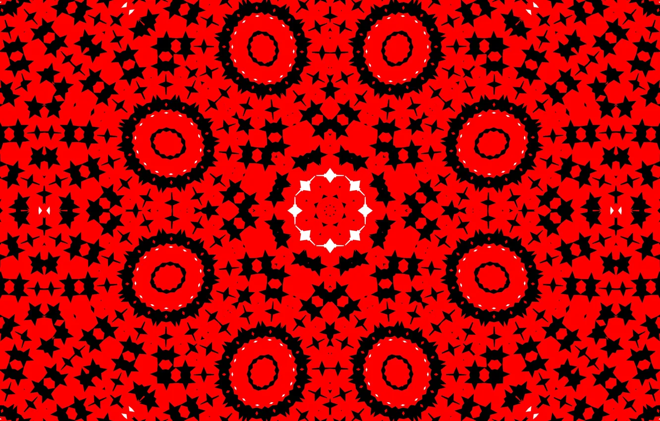 Photo wallpaper circles, red, pattern, kaleidoscope