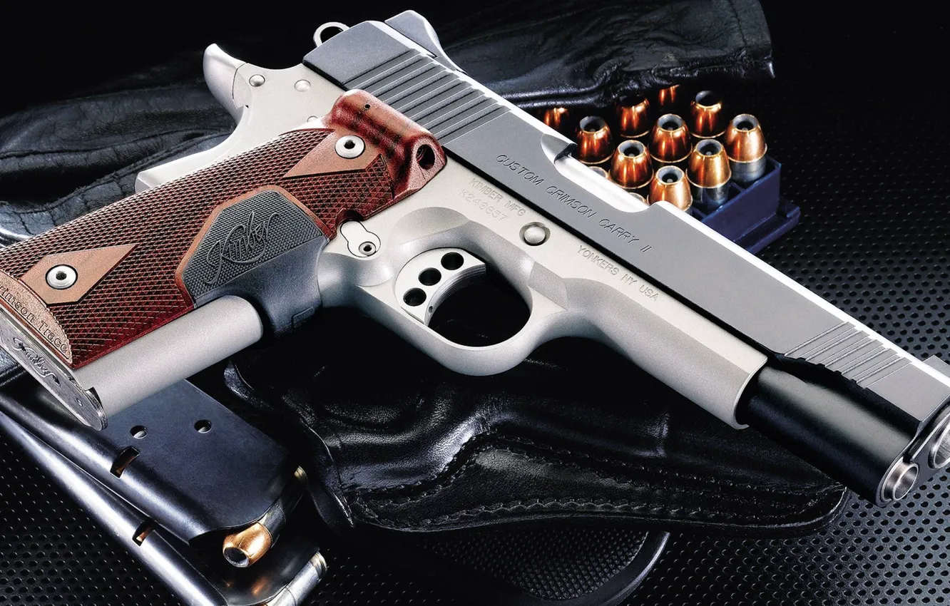 Photo wallpaper gun, weapons, cartridges, holster, custom, clips, kimber, ACP