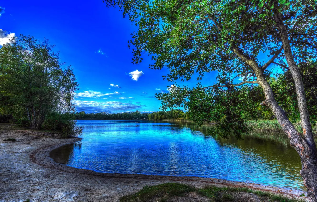 Photo wallpaper the sky, nature, lake