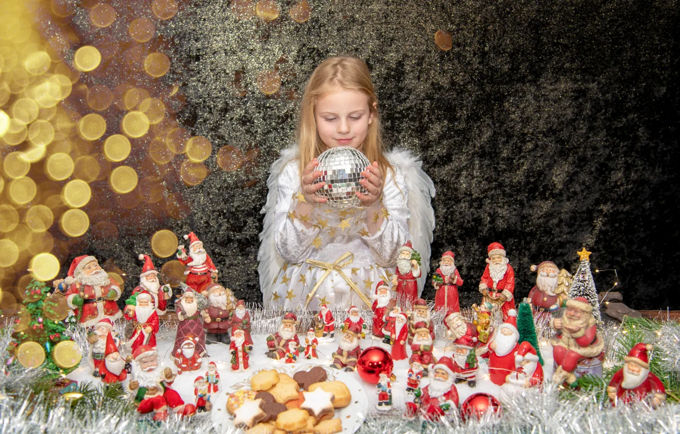 Photo wallpaper joy, holiday, lights, New Year, cookies, Santa Claus, Happy New Year, happy new year