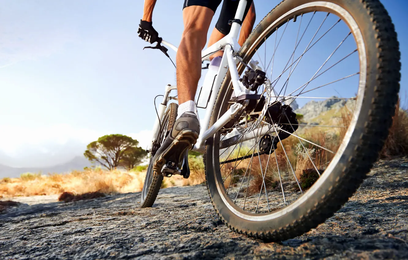 Photo wallpaper bike, sport, male, mountain bike