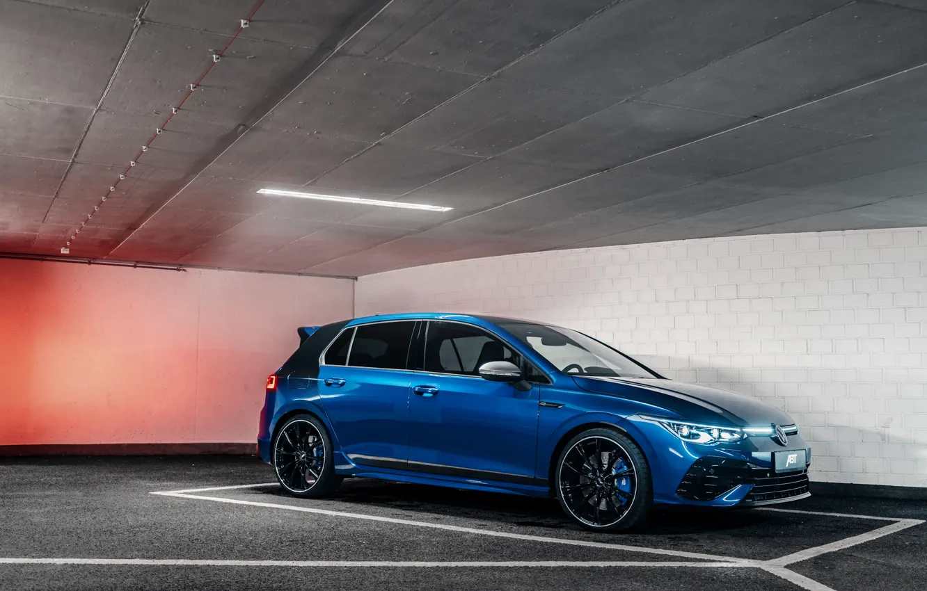 Photo wallpaper Volkswagen, Light, Blue, Golf, Golf R, ABBOT