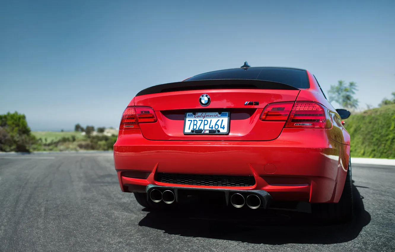 Photo wallpaper BMW, BMW, back, red, red, e92