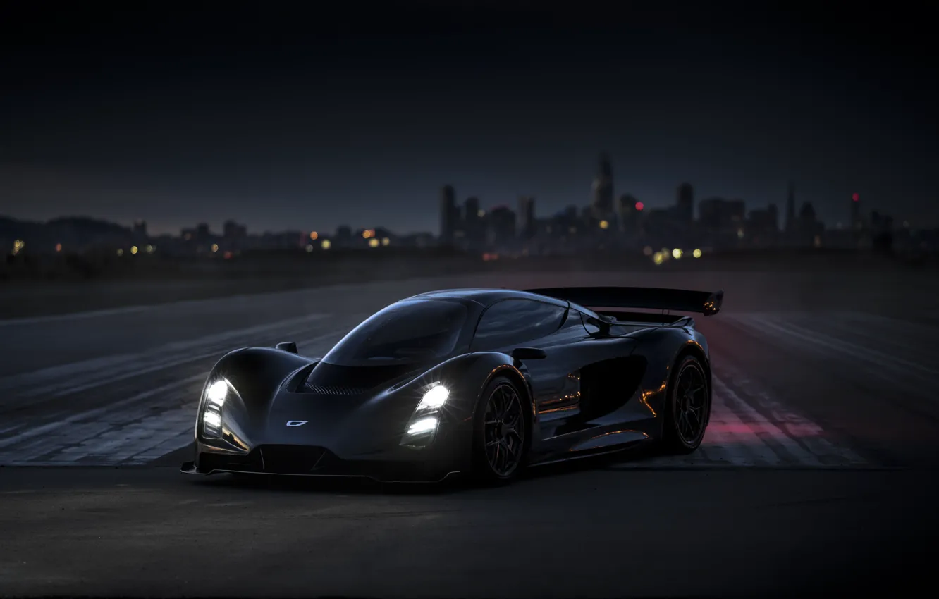 Photo wallpaper lights, twilight, hypercar, 2020, Czinger, 21C