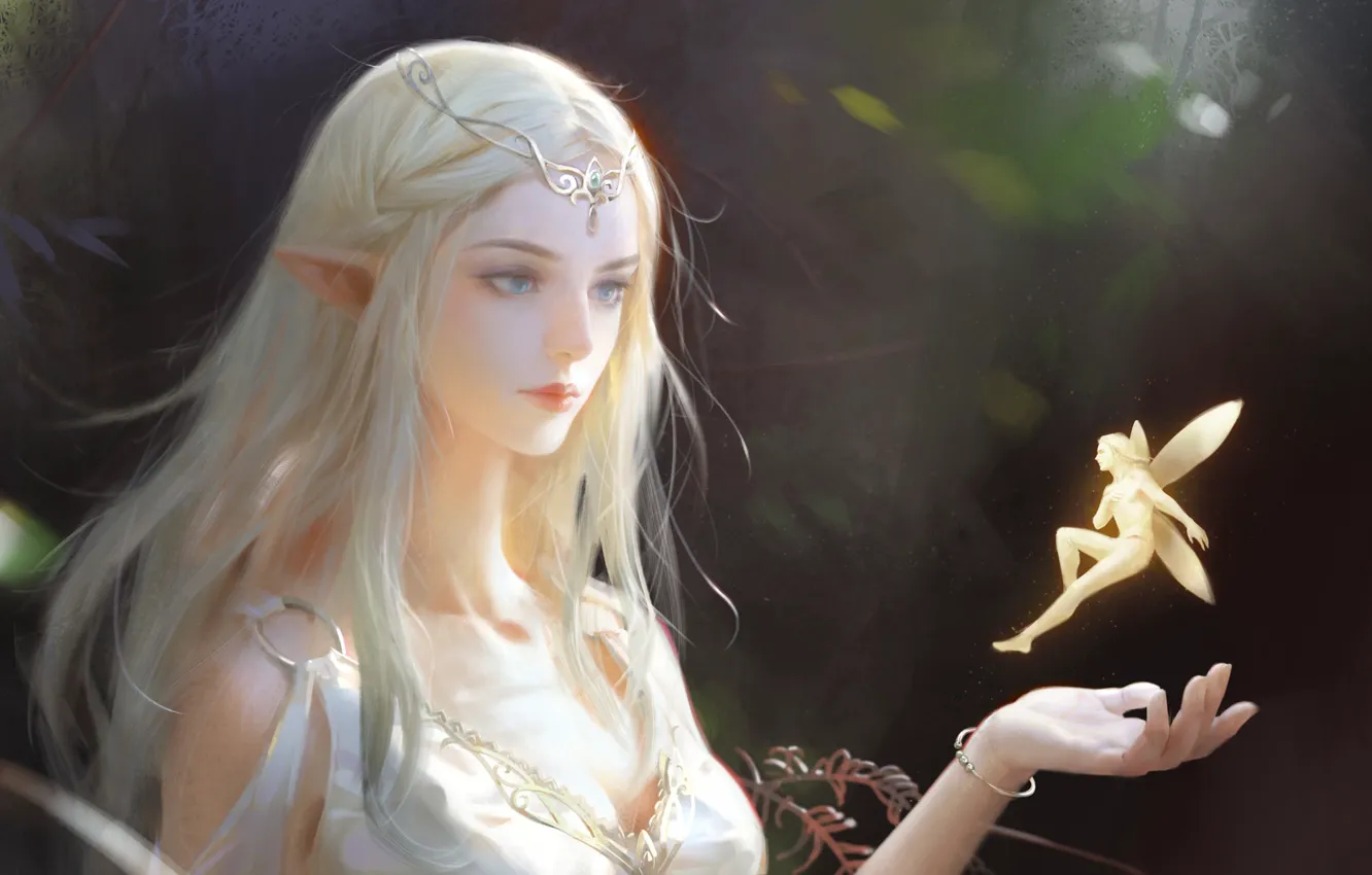 Photo wallpaper decoration, nature, elf, fairy, fantasy, art, elf, mythical creatures