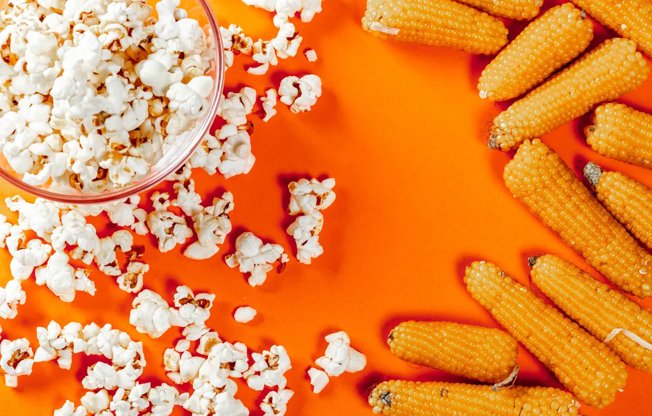 Photo wallpaper photo, food, corn, popcorn, popcorn