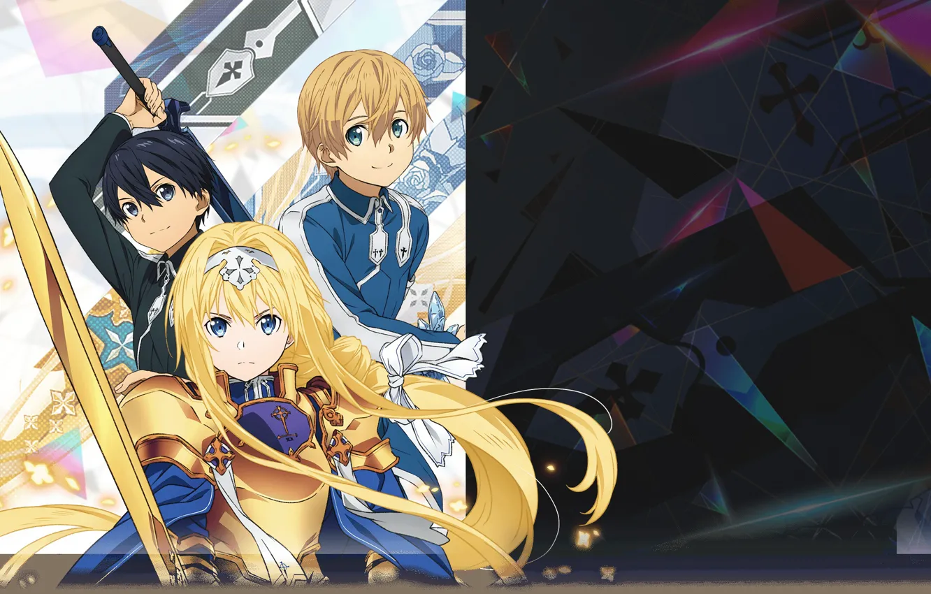 Photo wallpaper Kazuto, Eugeo, Alice Mount, Sword Art Online: Alicization, Sword Art Online Alicization, Kirigaya Kirito