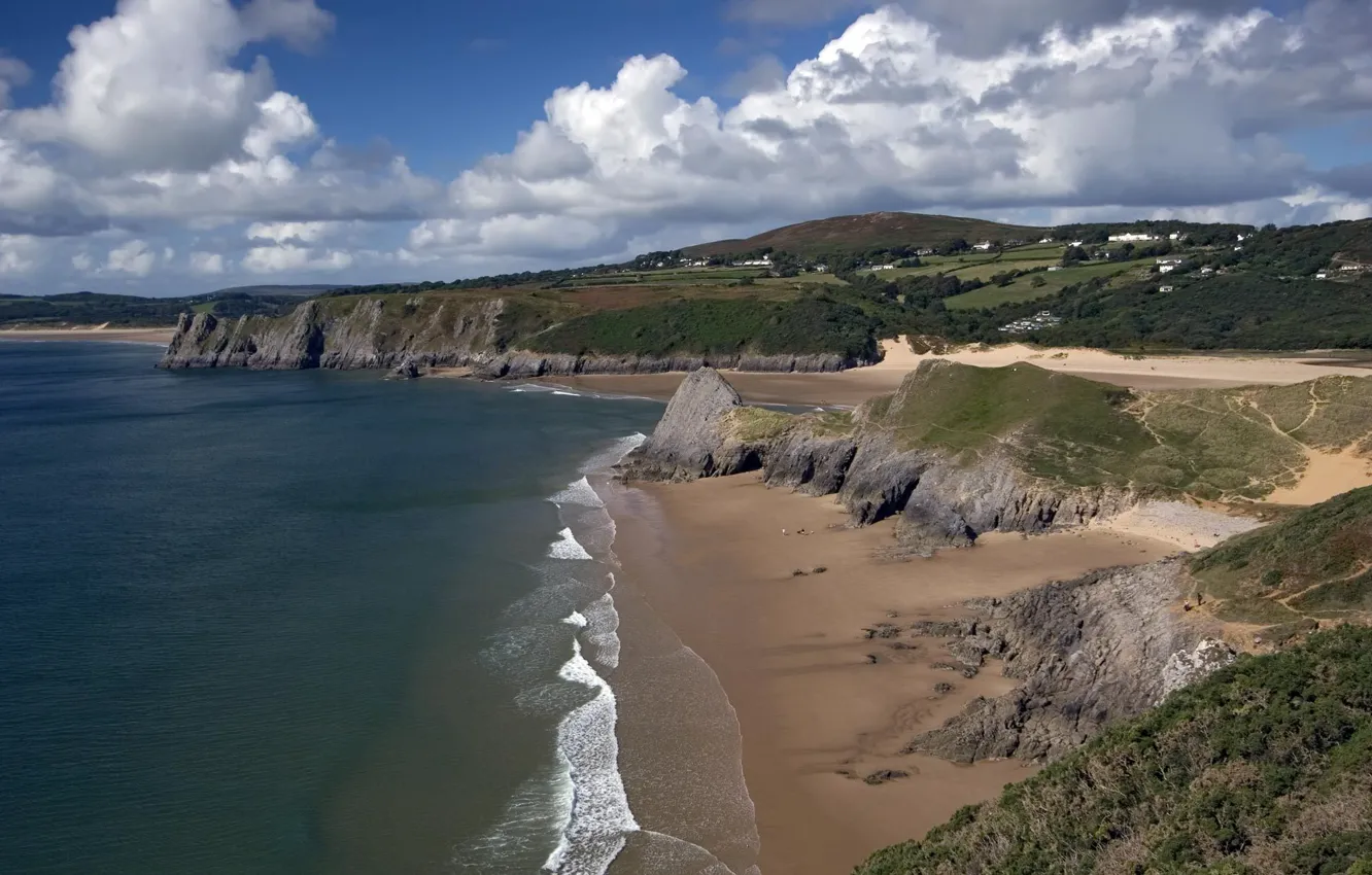 Photo wallpaper city, sea, nature