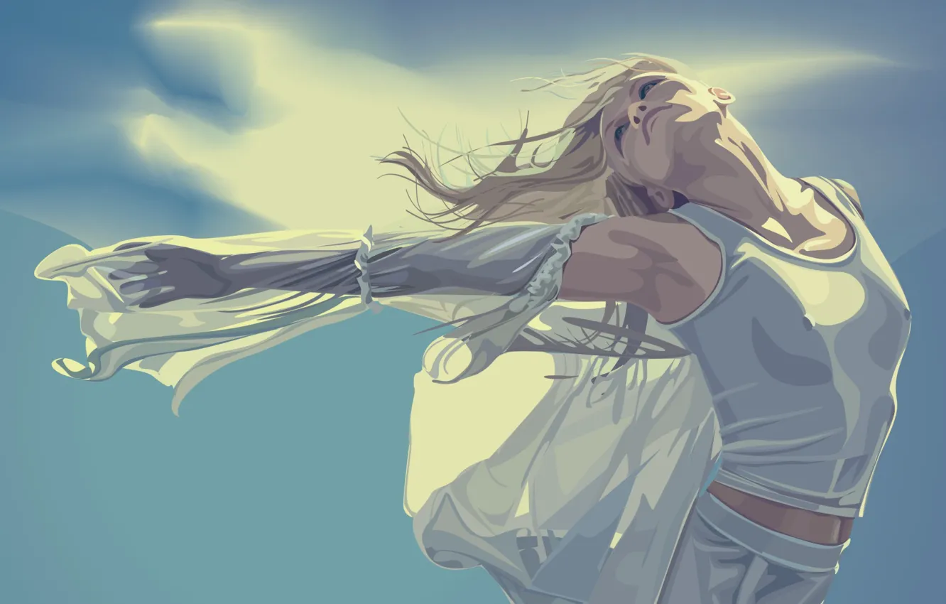 Photo wallpaper girl, dance, vector