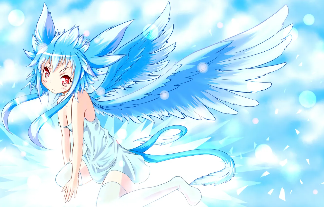 Photo wallpaper girl, dragon, wings, tail, sitting, art, dragon, sword art online