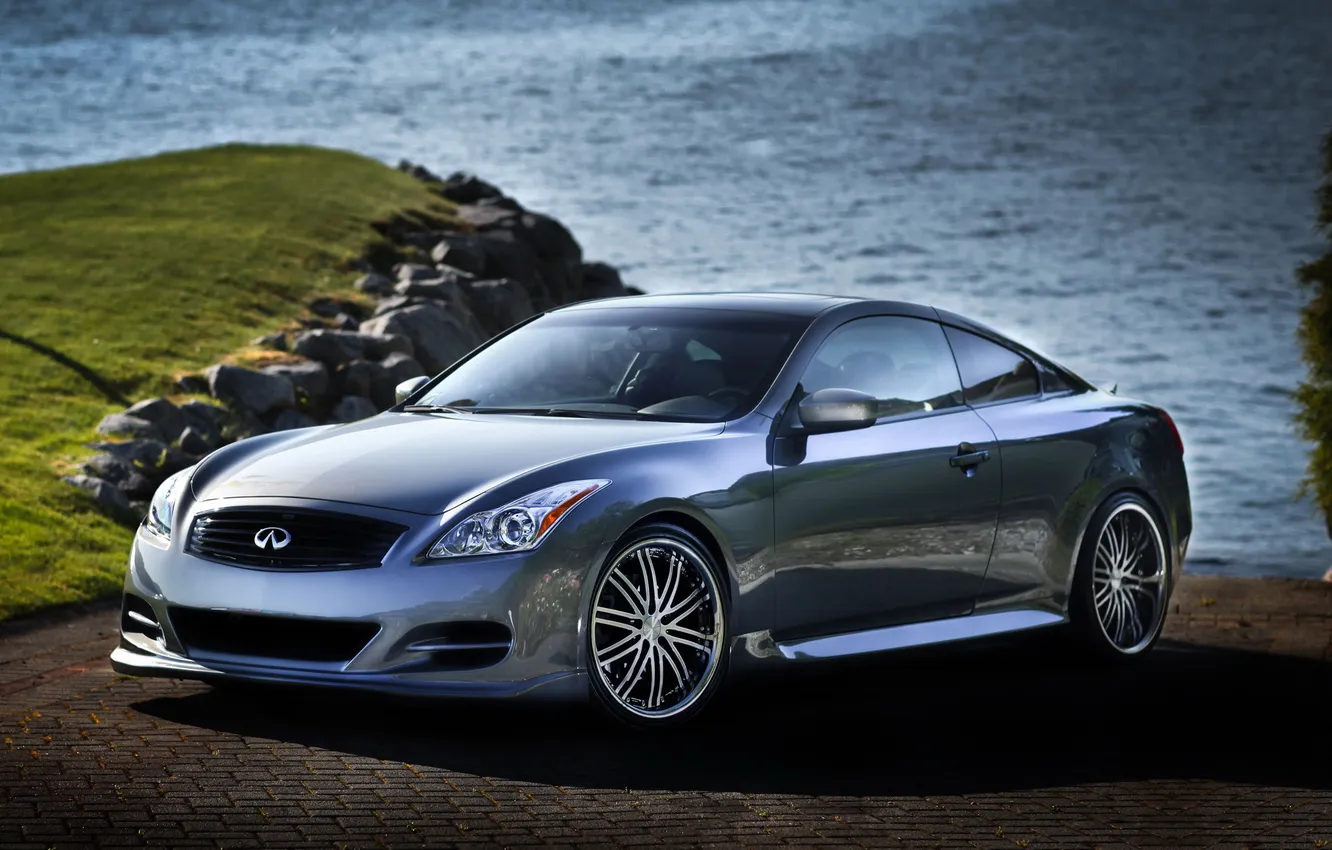 Photo wallpaper sea, tuning, coupe, Infiniti, infiniti, autowalls, G37