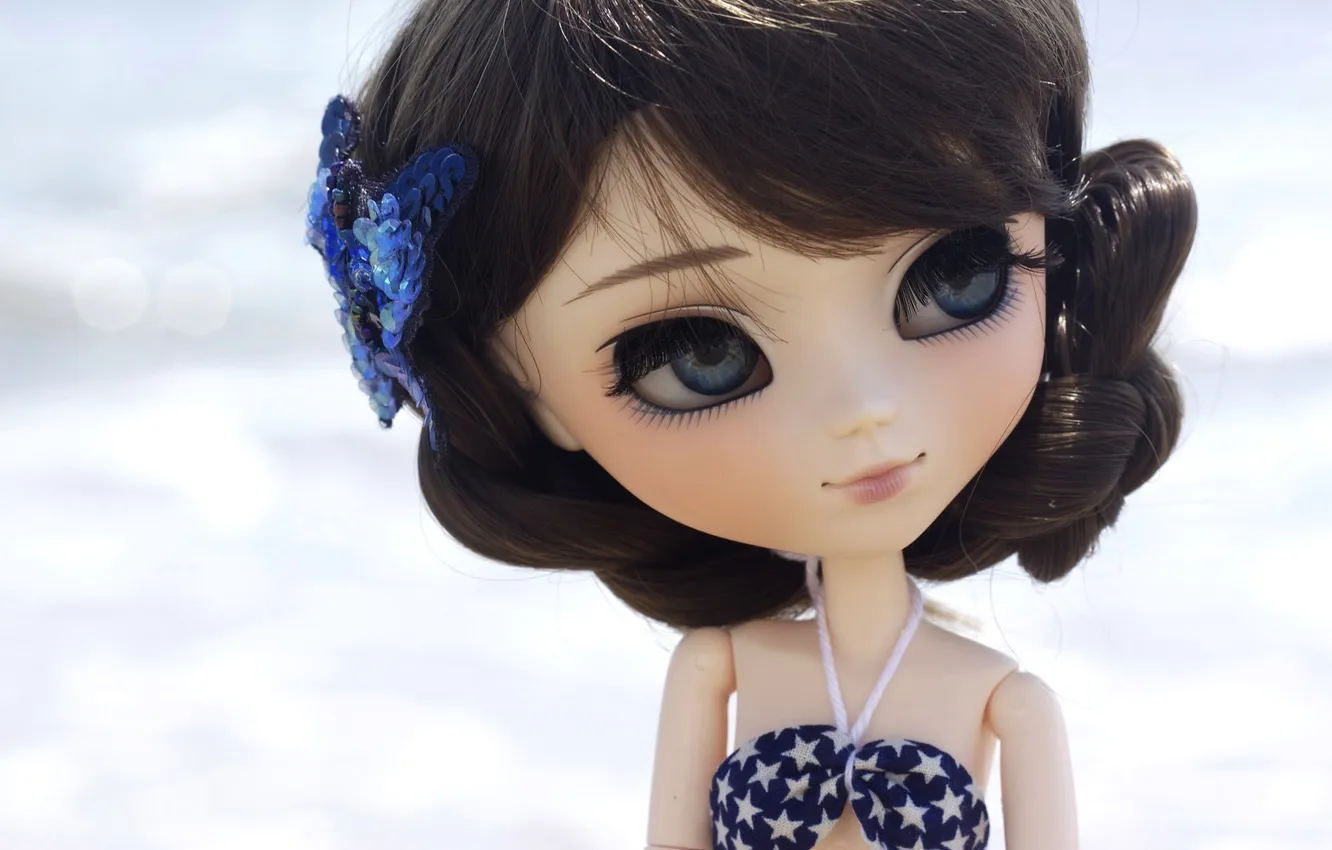 Photo wallpaper swimsuit, toy, doll, brunette