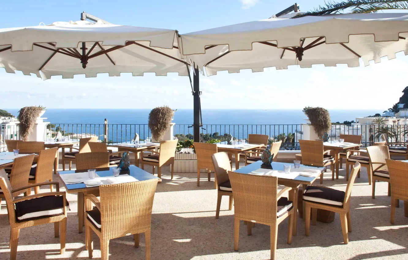 Photo wallpaper beach, restaurant, views of the ocean