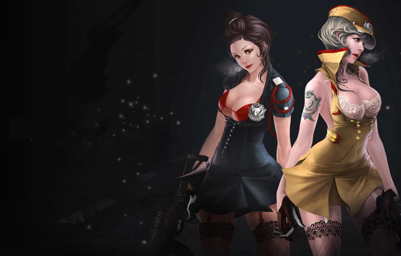 Photo wallpaper girl, gun, Cross Fire