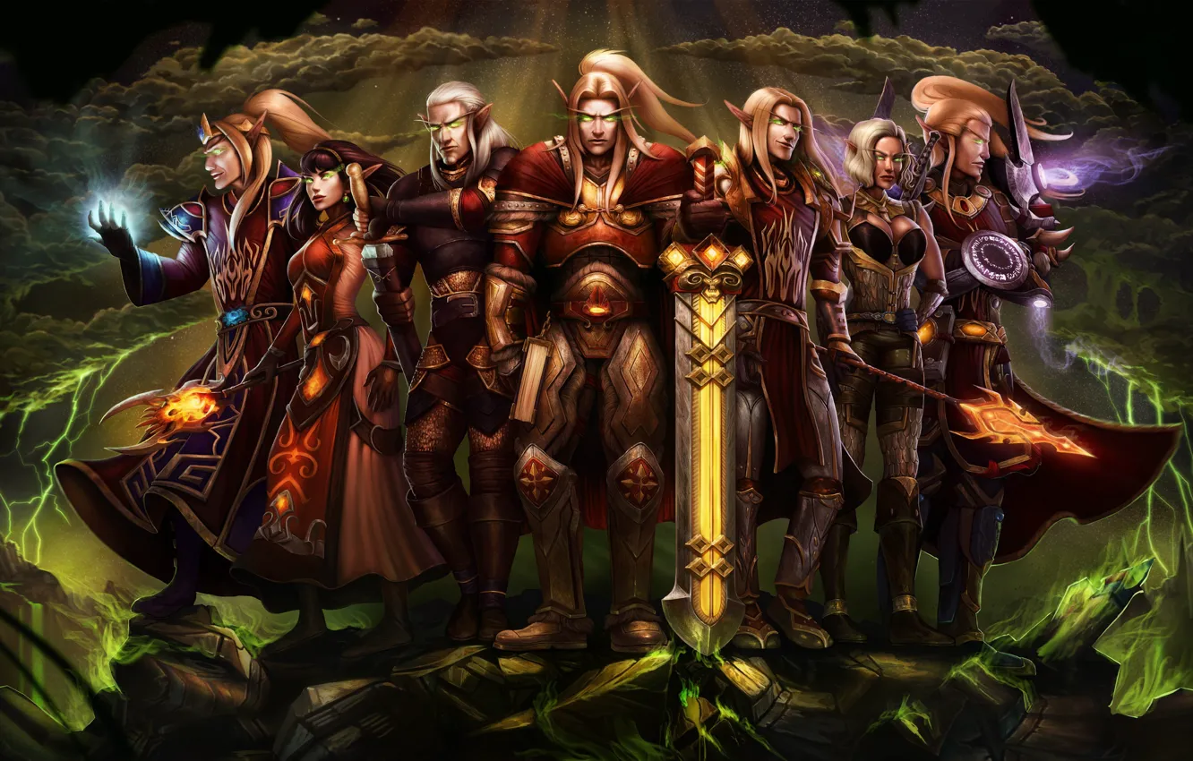 Photo wallpaper World of Warcraft, warcraft, wow, art, elf, Dominion of the Sun
