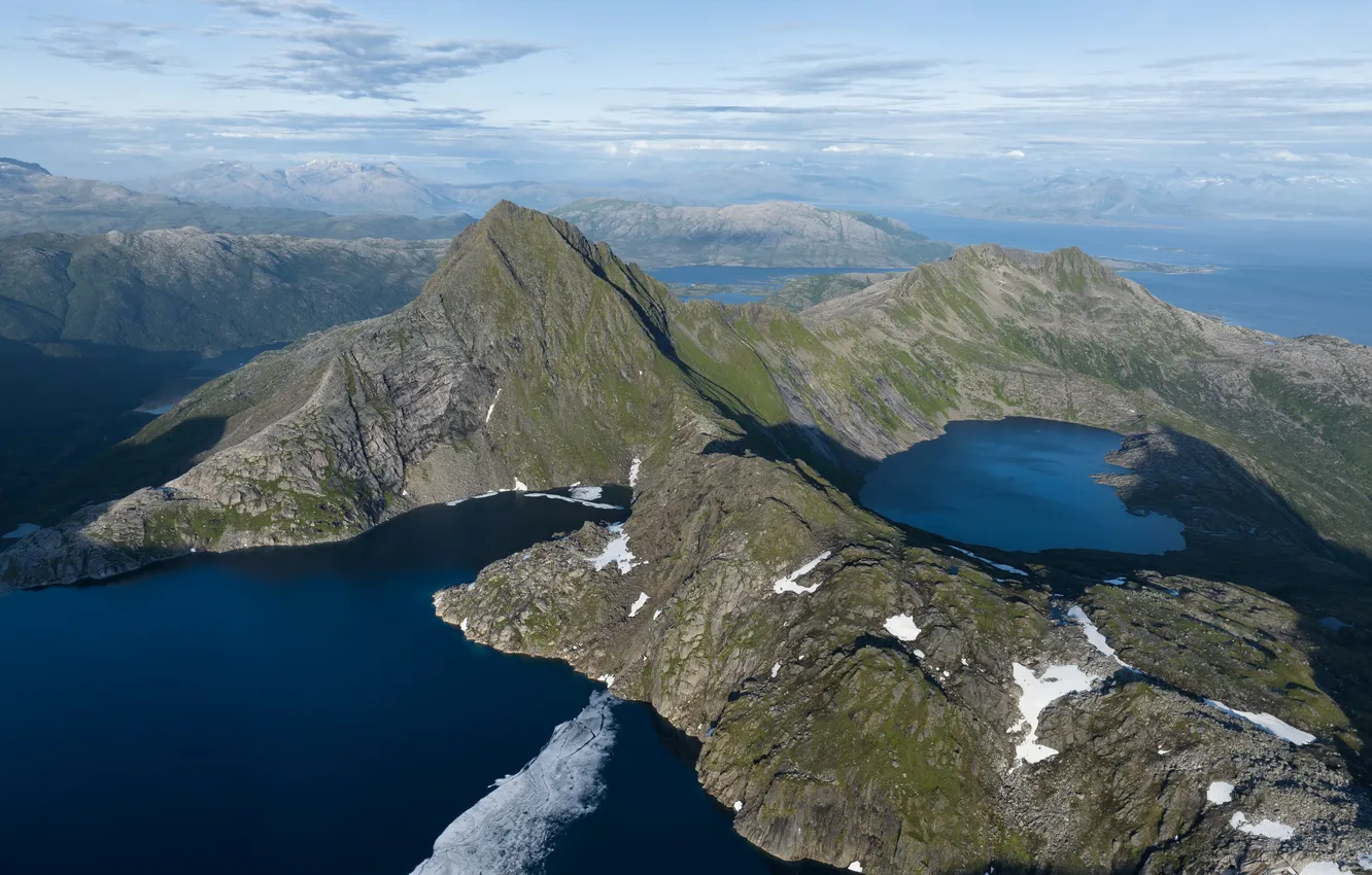 Photo wallpaper the, sea, lake, mountains, the sky