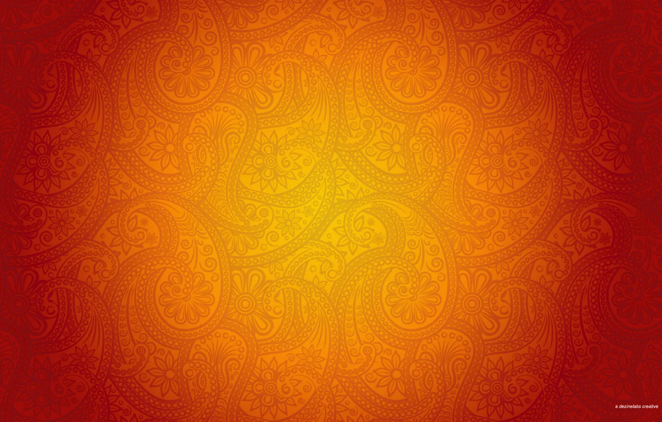 Photo wallpaper orange, pattern, dezinelabs