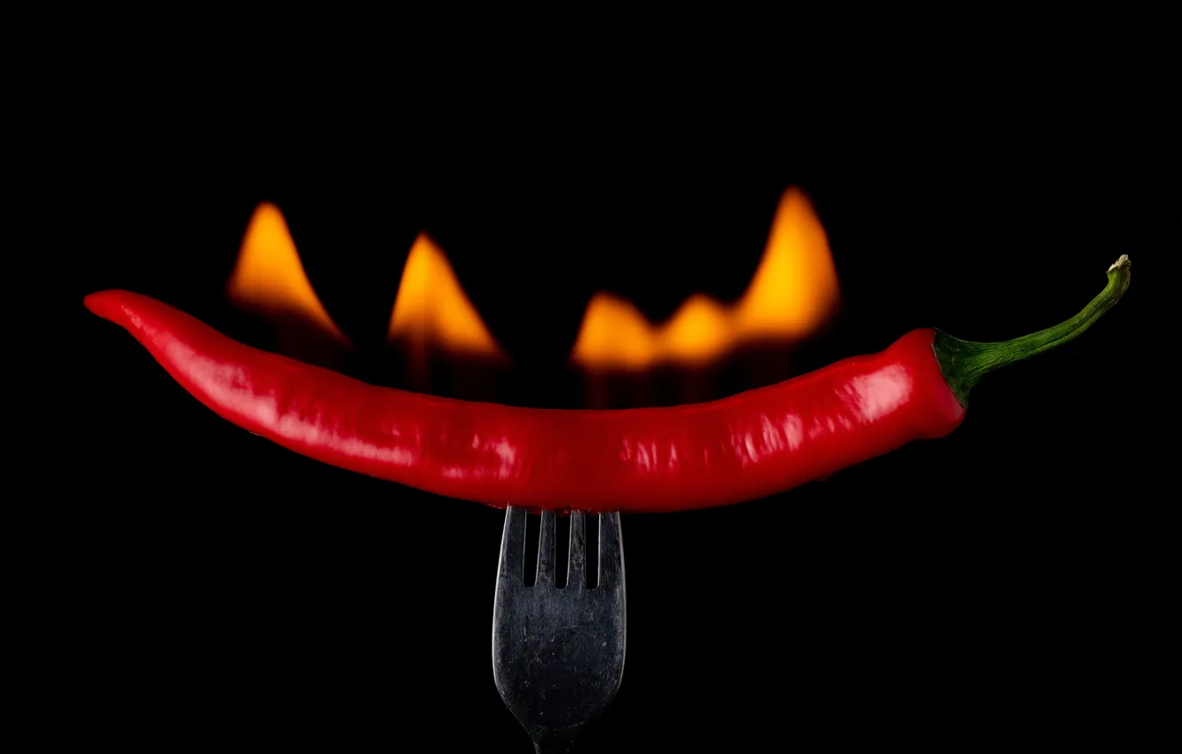 Photo wallpaper red, hot, chilli, pepper